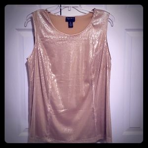 🌷NWOT Gold Sequined Evening Wear Shell Top🌷